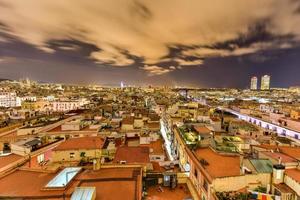 horizon de barcelone la nuit en catalogne, espagne. photo