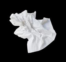 pochoir ou papier de soie blanc froissé ou froissé après utilisation dans