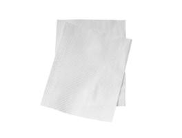 deux morceaux pliés de papier de soie blanc ou de serviette en pile isolés sur fond blanc avec un tracé de détourage photo