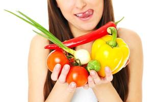 femme avec des aliments sains photo