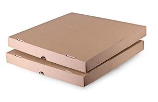 Deux boîtes à pizza vides isolés sur fond blanc photo