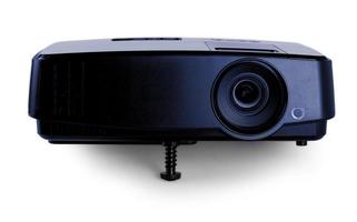 Projecteur multimédia bleu noir sur fond blanc photo