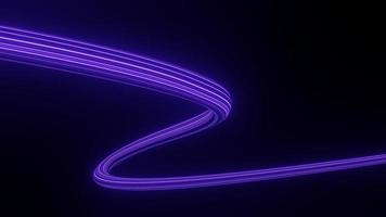 Ligne de mouvement de rendu 3d de vitesse et de puissance ou de sentiers légers. lumière à grande vitesse avec faisceau de mouvement courbe. Arrière-plan rapide et futuriste de la technologie 5g. flou de mouvement abstrait. photo
