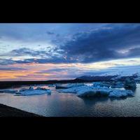 coucher de soleil iceberg lagon photo