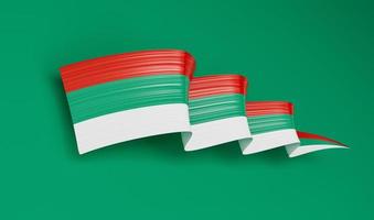 drapeau bulgarie, illustration 3d sur fond vert photo