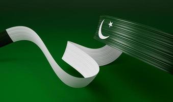 fête de l'indépendance du pakistan 14 août célébration illustration 3d photo