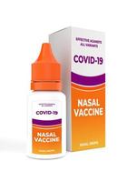 vaccin nasal covid 19 corona pour la protection isolé sur fond blanc - rendu d'illustration 3d photo