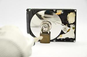disque dur de type plateau de 2,5 pouces, concept de protection des données photo