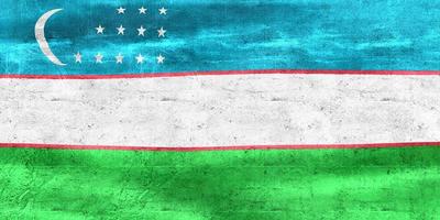 3d-illustration d'un drapeau de l'ouzbékistan - drapeau en tissu ondulant réaliste photo
