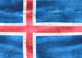 Illustration 3d d'un drapeau islandais - drapeau en tissu ondulant réaliste photo