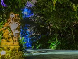 photo des jardins du parc de la baie à singapour pendant la nuit en septembre