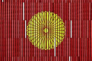 bannière de l'empereur du japon. norme impériale du japon sur la texture. collage conceptuel. photo
