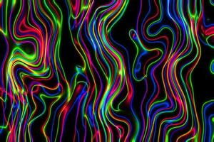arrière-plan abstrait lignes néon, texture abstraite de couleurs néon rayé, arrière-plan abstrait ondulé liquide photo