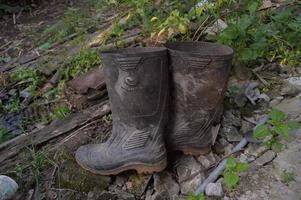 bottes de séance photo dans le jardin