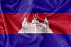 cambodge pays drapeau fond tissu de soie réaliste photo