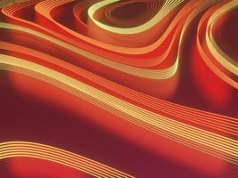 vague de couleur lisse abstraite. illustration de mouvement orange de flux de courbe. vague rouge orangée. rendu 3d. photo