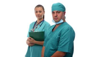 groupe de médecins. isolé sur fond blanc. photo