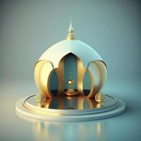 fond islamique moderne 3d réaliste de mosquée futuriste avec scène de podium et scène pour l'affichage du produit photo