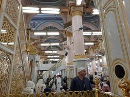 medina, arabie saoudite, déc 2022 - belle vue nocturne de rawdah à masjid al nabawi, madinah. photo