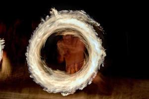 îles cook danseur polynésien flammes photo