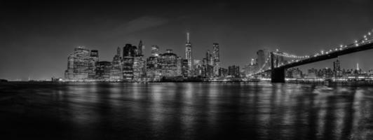 new york, pont manhattan, vue nuit photo