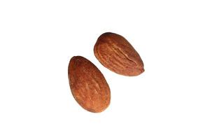 tas d'amandes sur fond blanc photo