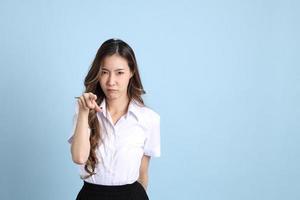 fille en uniforme d'étudiant photo