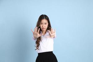 fille en uniforme d'étudiant photo