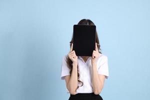 fille en uniforme d'étudiant photo