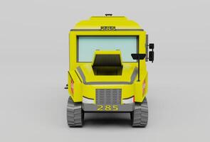 3d illustration autobus scolaire jaune sur fond blanc photo