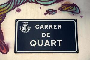 valencia torres de quart tour plaque de rue photo