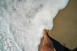 marcher sur la plage de nantucket océan atlantique photo