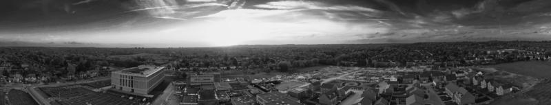 vue grand angle du paysage britannique de l'angleterre en noir et blanc classique photo