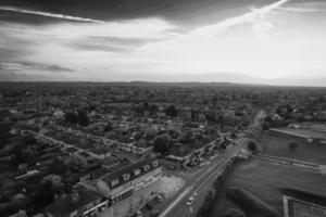 vue grand angle du paysage britannique de l'angleterre en noir et blanc classique photo