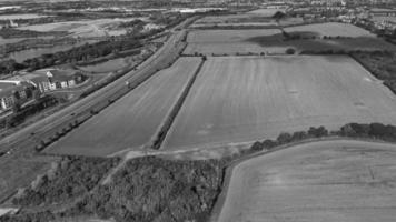 vue aérienne du paysage britannique en noir et blanc classique photo