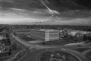 vue grand angle du paysage britannique de l'angleterre en noir et blanc classique photo