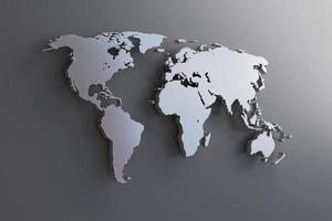 carte du monde extrudé rendu 3d photo