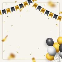 fond de joyeux anniversaire réaliste avec ballon et confettis photo