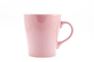 mug rose sur fond blanc
