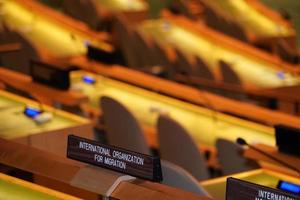 new york, états-unis - 25 mai 2018 salle de l'assemblée générale des nations unies photo