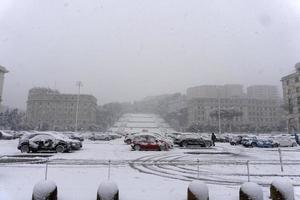Gênes, Italie - 23 janvier 2019 - ville sous la neige photo