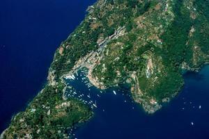 portofino italie vue aérienne d'avion photo