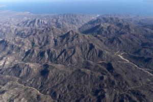 mexique baja california sur depuis le panorama de l'avion photo