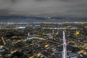panorama aérien vue de nuit de paris photo