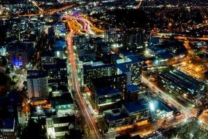 panorama aérien vue de nuit d'auckland photo