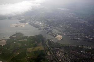 panorama vue aérienne du port d'amsterdam photo