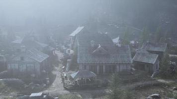 vue aérienne du village de montagne suisse photo