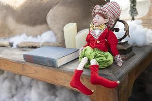 poupées, cadeaux et décorations pour les articles de noël et du nouvel an. photo