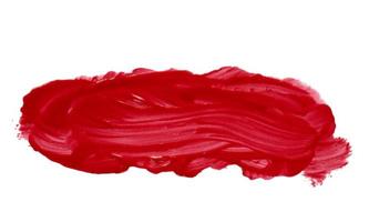 motif de rouge à lèvres épais rouge vif, cosmétiques isolés sur fond blanc photo