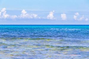 plage mexicaine tropicale eau turquoise claire playa del carmen mexique. photo